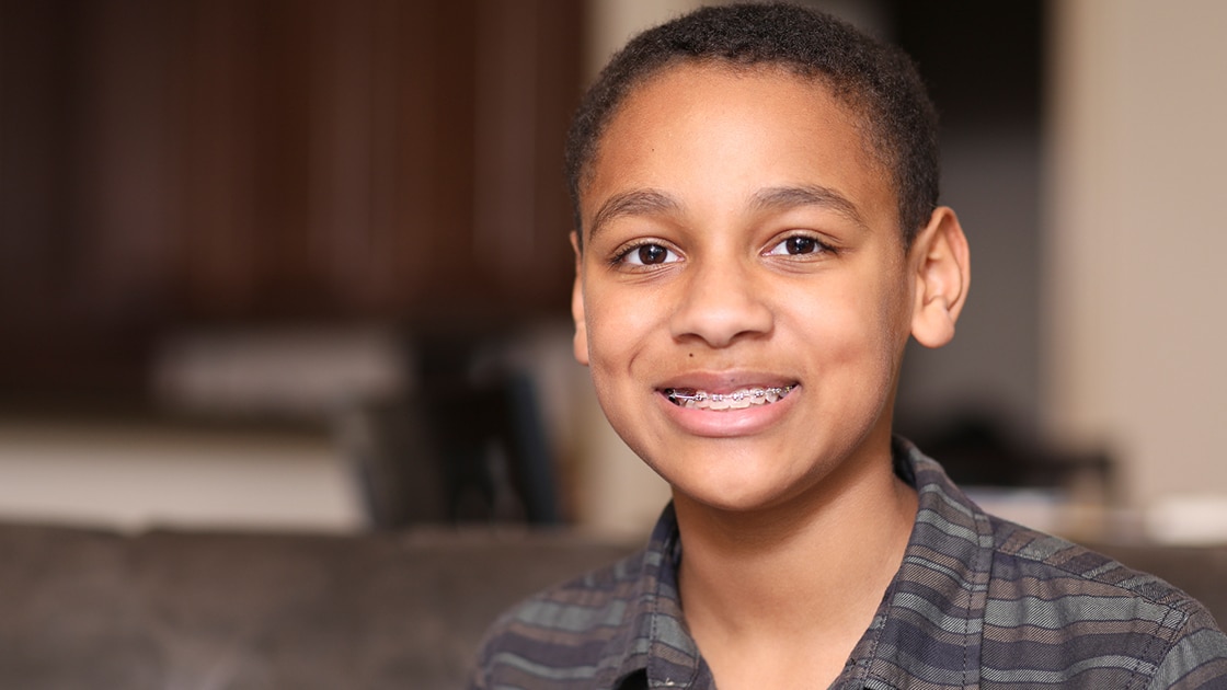 kid smiling with braces